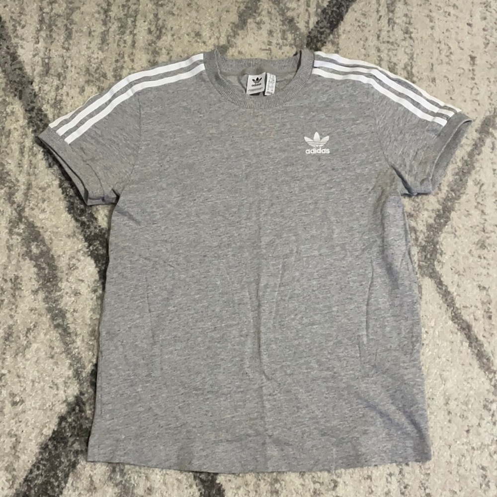 Adidas Classic Gray Stripe Tee size XS